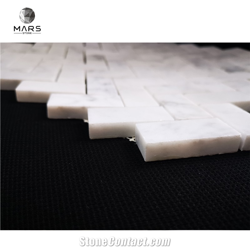 Herringbone Marble Mosaic Tile Bathroom Modern Simple Design