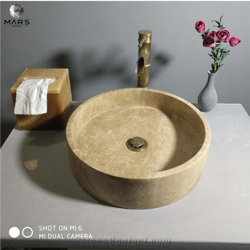 High Quality Polished Bathroom Round Shape Wash Basin