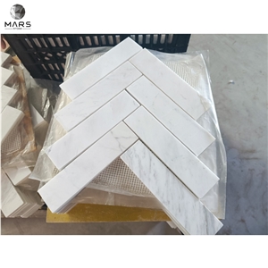 Hot Sell Products Volakas White Chevron Marble Mosaics Tiles