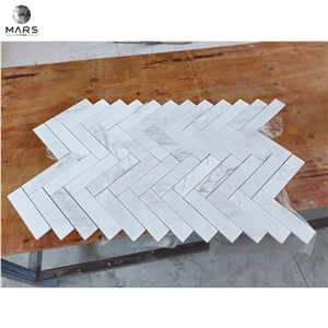 Hot Sell Products Volakas White Chevron Marble Mosaics Tiles