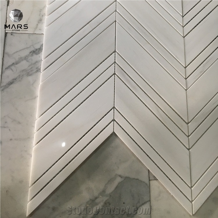 Hot Selling Chevron Marble Mosaic Bachsplash Tile Factory