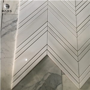 Hot Selling Chevron Marble Mosaic Bachsplash Tile Factory