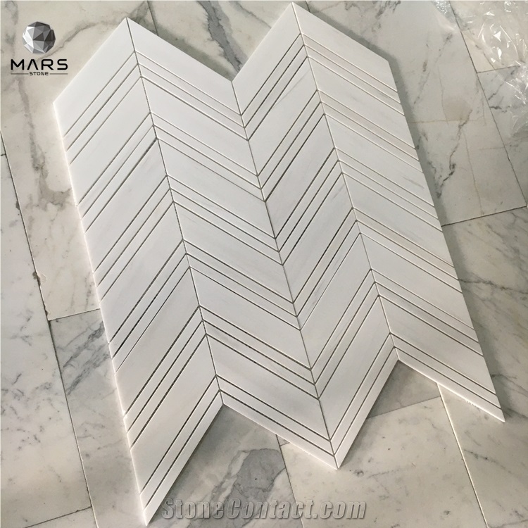 Hot Selling Chevron Marble Mosaic Bachsplash Tile Factory