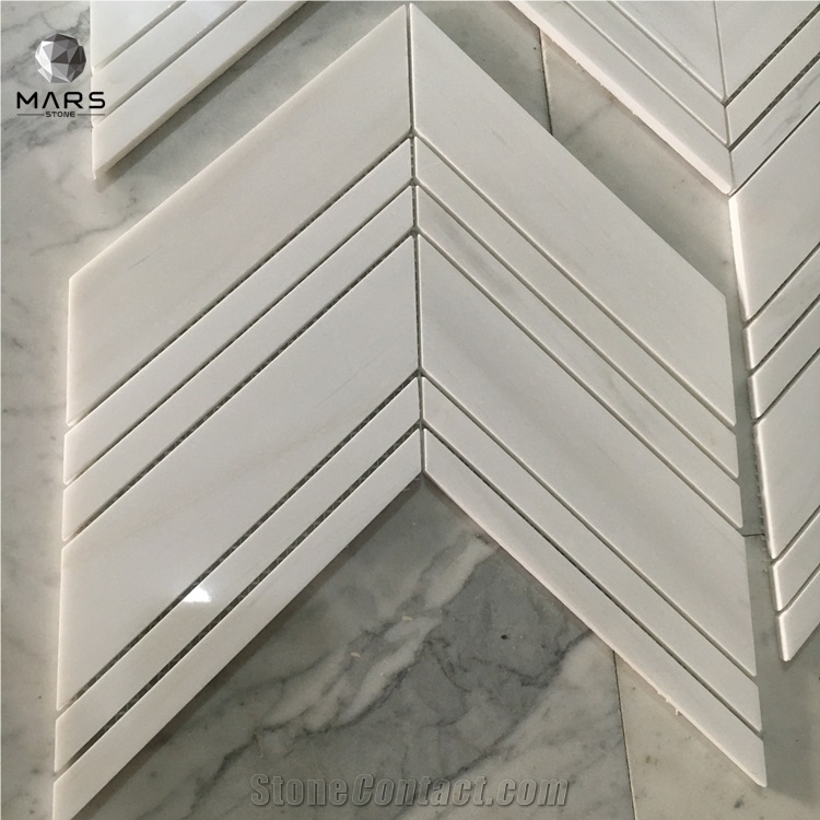 Hot Selling Chevron Marble Mosaic Bachsplash Tile Factory