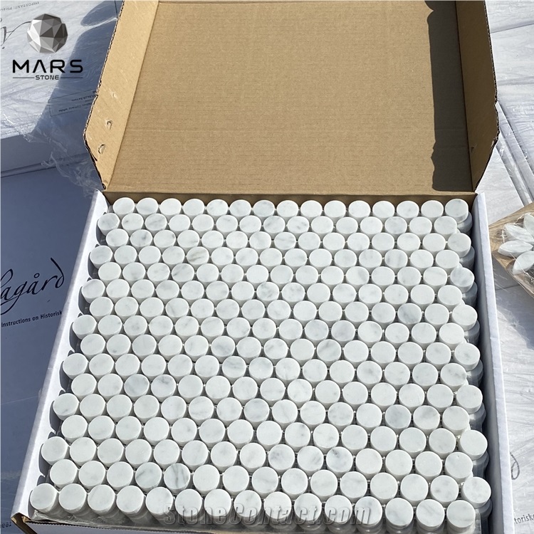 Interior Decoration Circle Shape Marble Mosaic Floor Tile