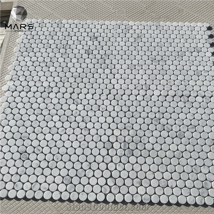 Interior Decoration Circle Shape Marble Mosaic Floor Tile