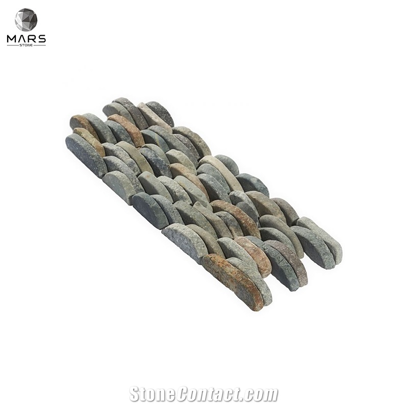 Irregular Shape Grey Natural Stone Mosaic Tiles