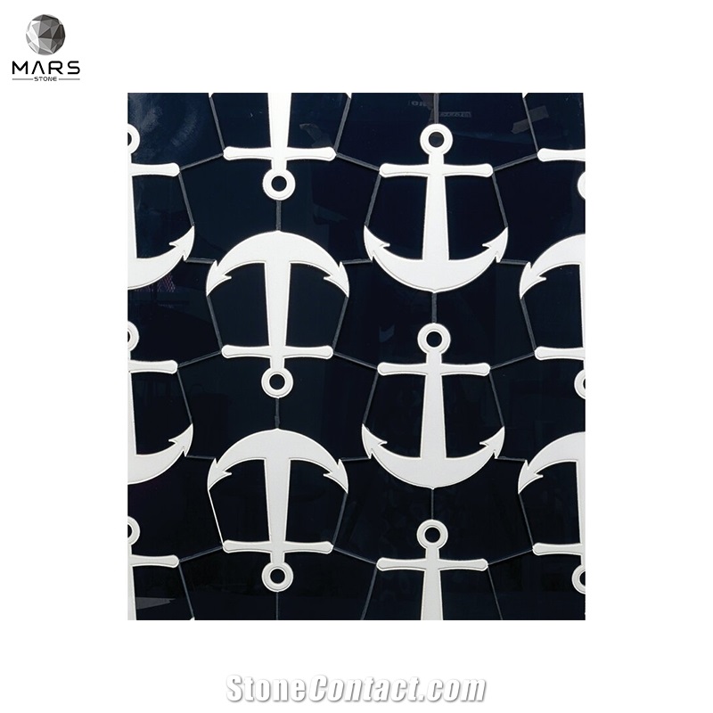 Irregular Sharp Kerrie Polished Mosaic Marble Tiles