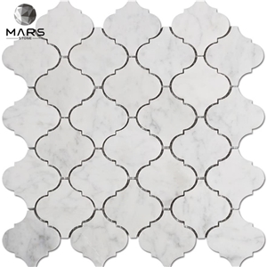 Italian Carrara White Bianco Lantern Marble Mosaic Arabesque