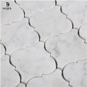 Italian Carrara White Bianco Lantern Marble Mosaic Arabesque