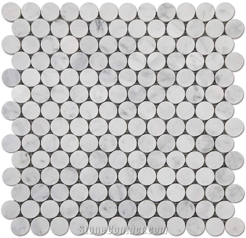 Italian Carrara White Bianco Lantern Marble Mosaic Arabesque