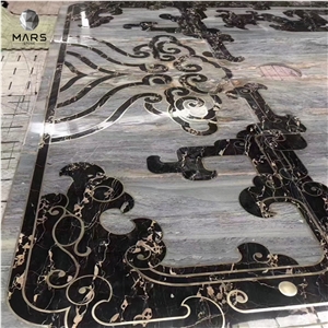 Italian Golden Black Nero Portoro Marble Slabs, Tiles