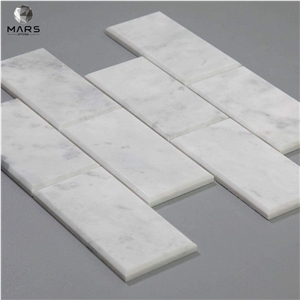 Italian White Carrara Marble 3 X 6 Brick Subway Mosaic Tile