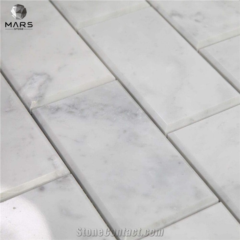 Italian White Carrara Marble 3 X 6 Brick Subway Mosaic Tile