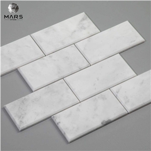 Italian White Carrara Marble 3 X 6 Brick Subway Mosaic Tile