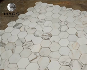 Italy Gold Marble Stone Mosaic Tile For Bathroom Floor