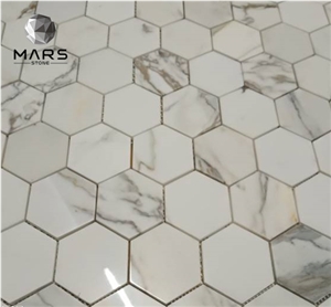 Italy Gold Marble Stone Mosaic Tile For Bathroom Floor
