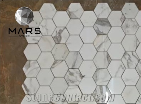 Italy Gold Marble Stone Mosaic Tile For Bathroom Floor