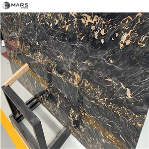 Italy Golden Black Nero Marble With Gold Veins 