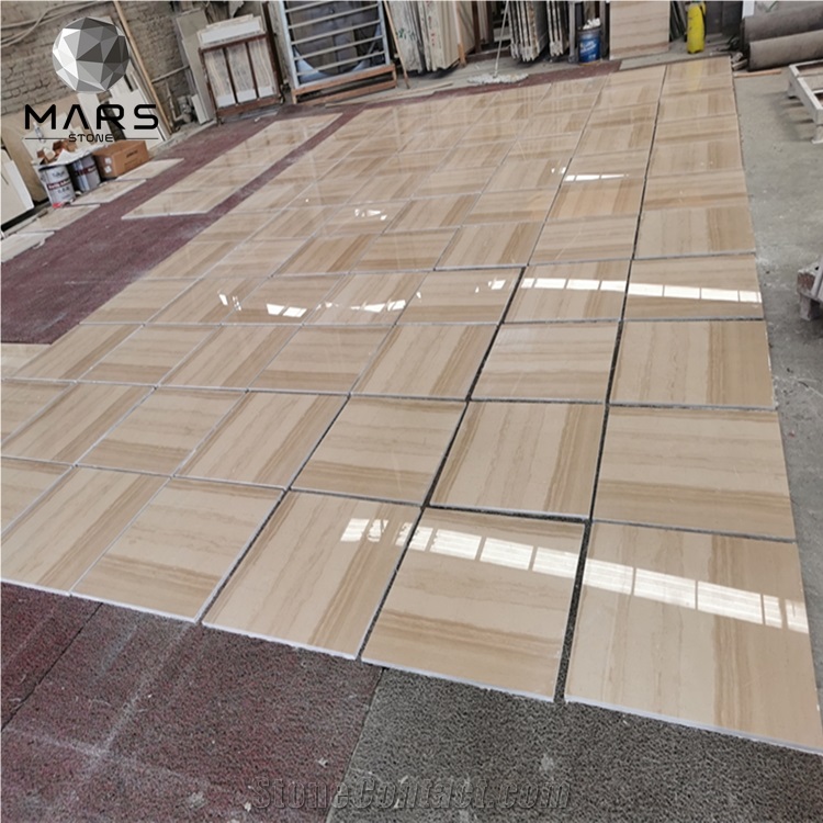 Italy Wood Grain Wooden Color Marble Coffee Table Big Slab