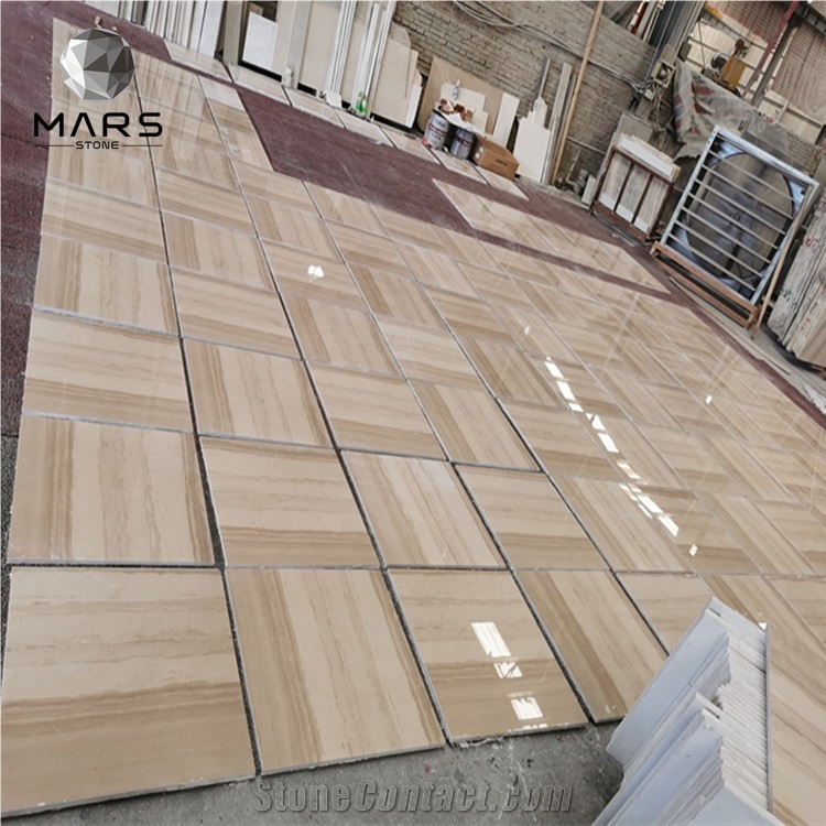 Italy Wood Grain Wooden Color Marble Coffee Table Big Slab