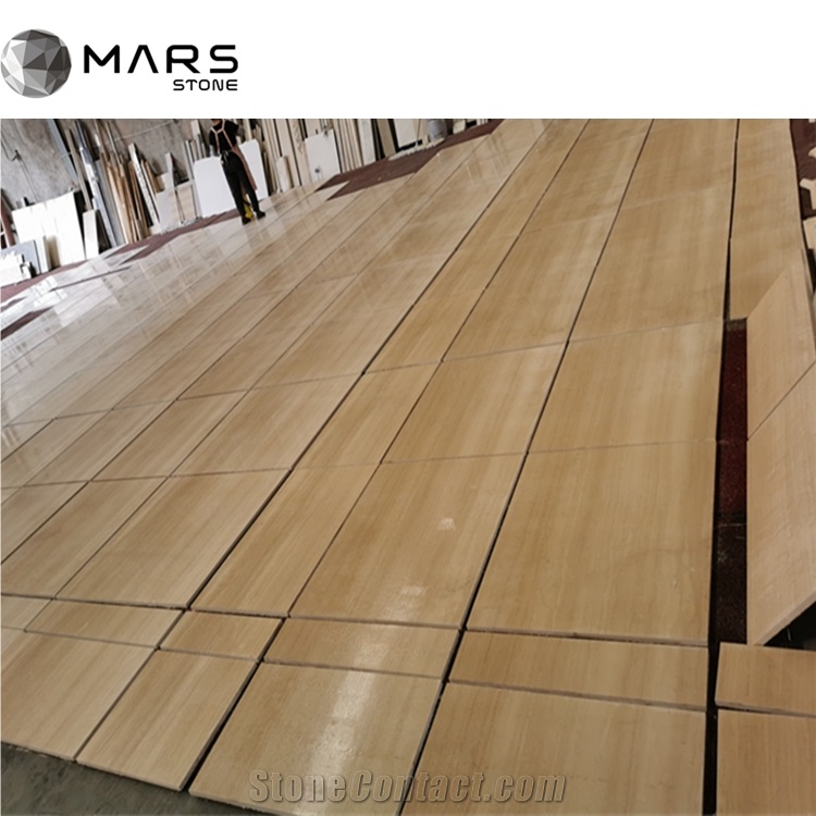 Italy Wood Grain Wooden Color Marble Coffee Table Big Slab