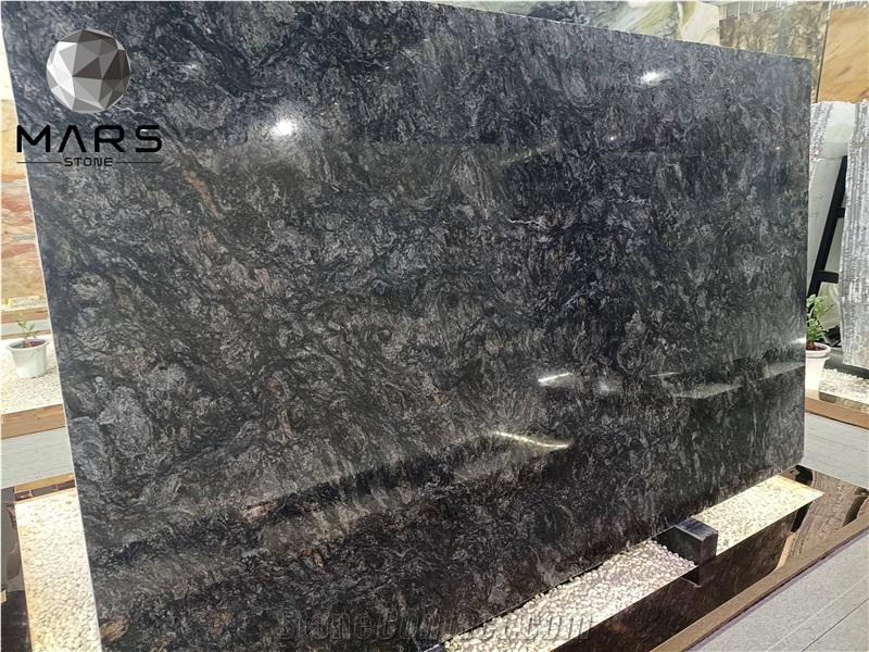 Luxury Exotic Black Vein Granite Slab For Wall Background