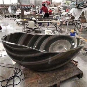 Luxury House Bathroom Antancient Wood Grain Bathtub
