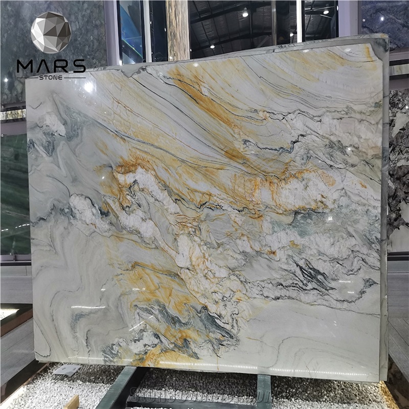 Luxury Stone Bathroom Royal White Brazil Marble Gold Slab