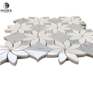 Mixed Colour Flower Shape Marble Mosaic Stone Flooring Tiles