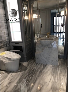 Modern Bathroom Freestanding Marble Sink For Villa Home