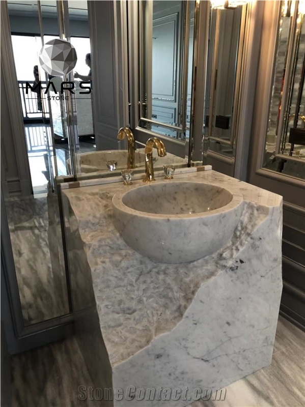 Modern Bathroom Freestanding Marble Sink For Villa Home