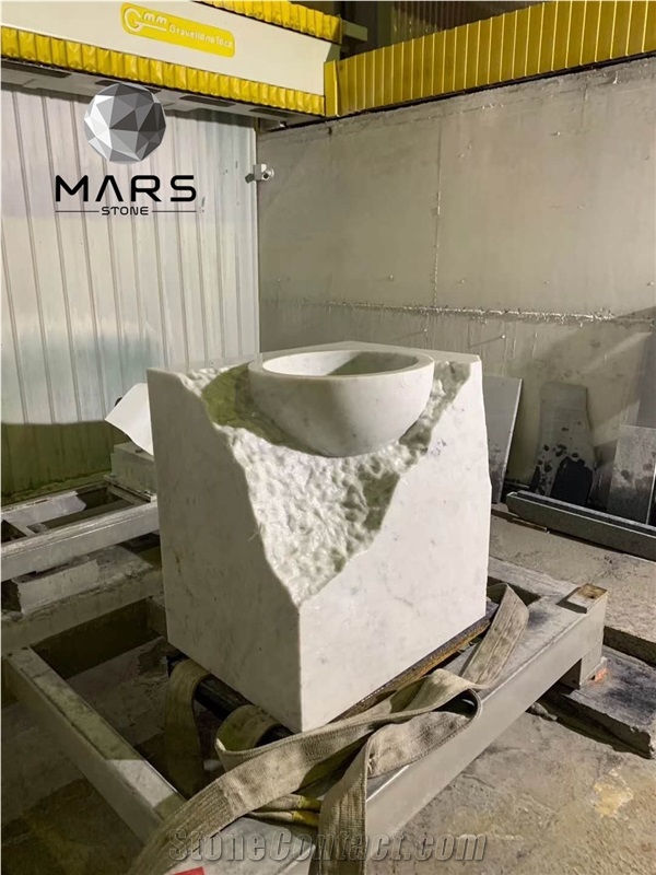 Modern Bathroom Freestanding Marble Sink For Villa Home
