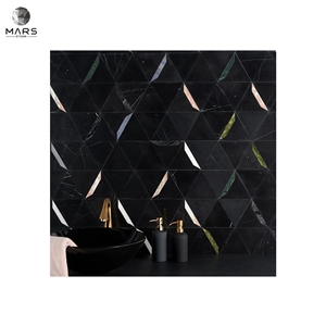 Modern Style Triangle Polished Natural Marble Mosaic Tiles