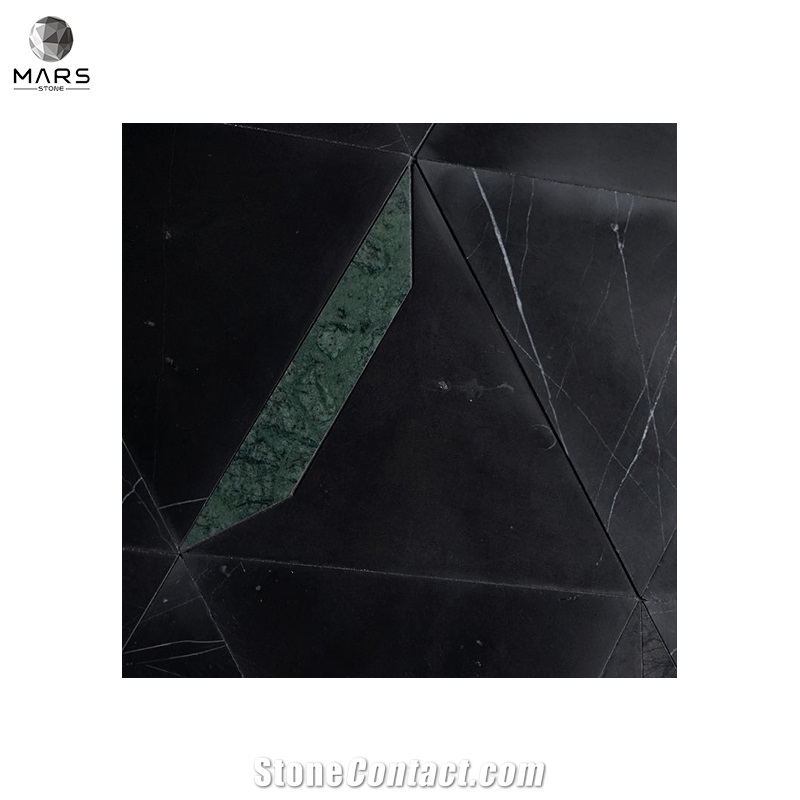 Modern Style Triangle Polished Natural Marble Mosaic Tiles