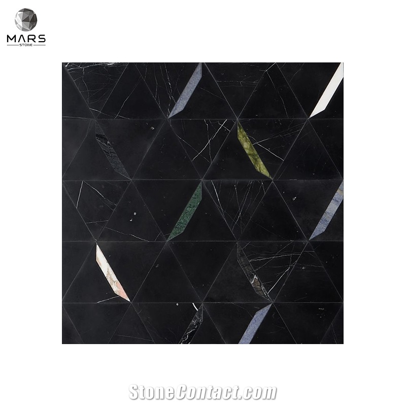 Modern Style Triangle Polished Natural Marble Mosaic Tiles