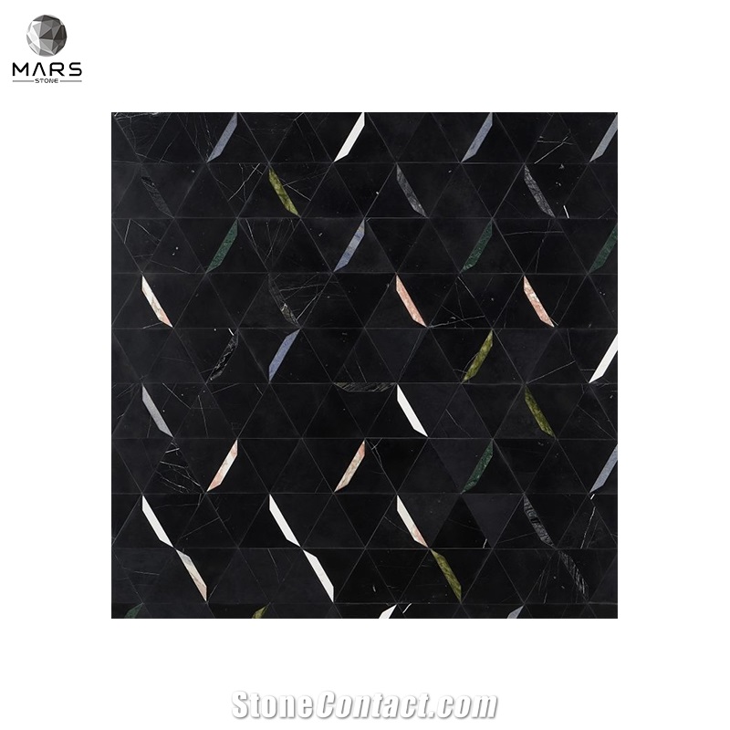 Modern Style Triangle Polished Natural Marble Mosaic Tiles