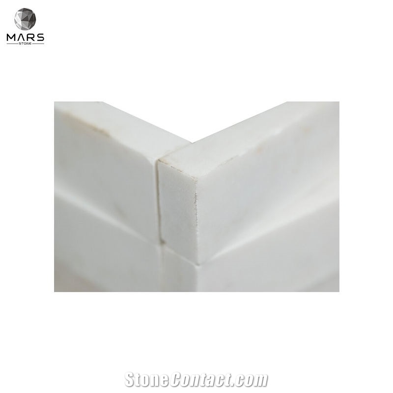 Modern Style White 3D Wave Ledger Panel Marble Wall Tile