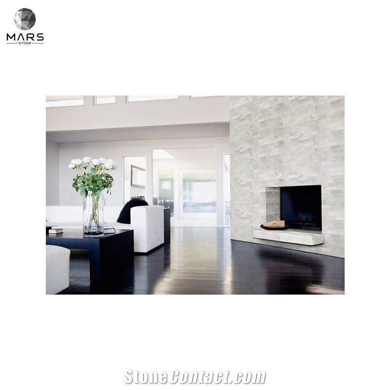 Modern Style White 3D Wave Ledger Panel Marble Wall Tile