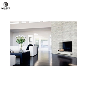 Modern Style White 3D Wave Ledger Panel Marble Wall Tile