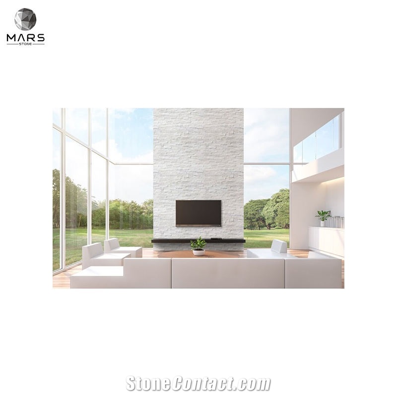Modern Style White 3D Wave Ledger Panel Marble Wall Tile