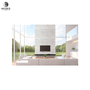 Modern Style White 3D Wave Ledger Panel Marble Wall Tile
