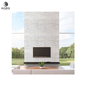 Modern Style White 3D Wave Ledger Panel Marble Wall Tile