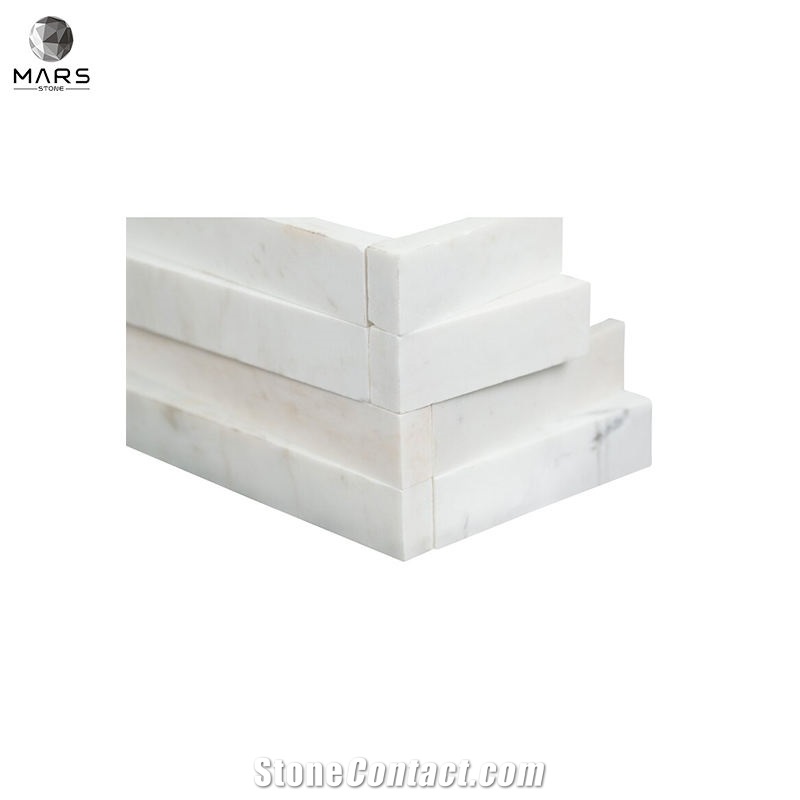 Modern Style White 3D Wave Ledger Panel Marble Wall Tile