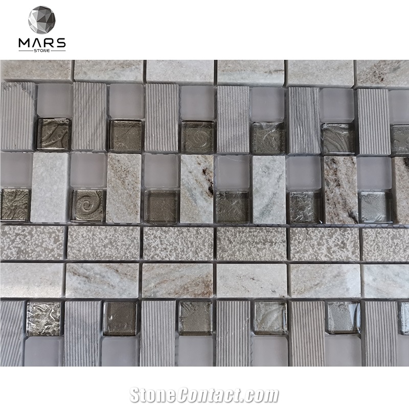 Natural Blends Marble Stone And Glass Mosaic Tile