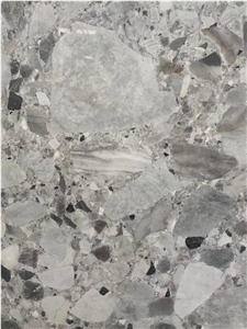 Natural Fossil Grey Marble Big Polished Slab Panels Natural Fossil Grey Marble Big Polished Slab Panels