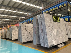Natural Fossil Grey Marble Big Polished Slab Panels
