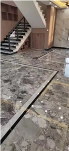 Natural Fossil Grey Marble Big Polished Slab Panels