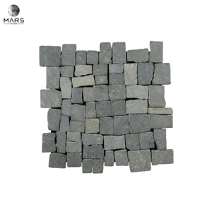Natural Stone Blocks Honed Grey Mosaic Tiles Backsplash