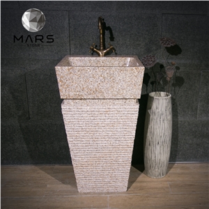 Natural Stone Pedestal Basin Granite Bowl Sink For Washing